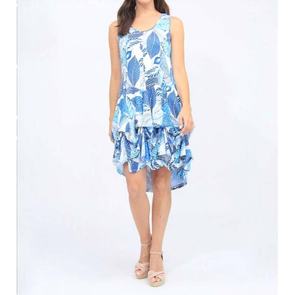 NEW TANGO MANGO sleeveless tropical print ruffle dress